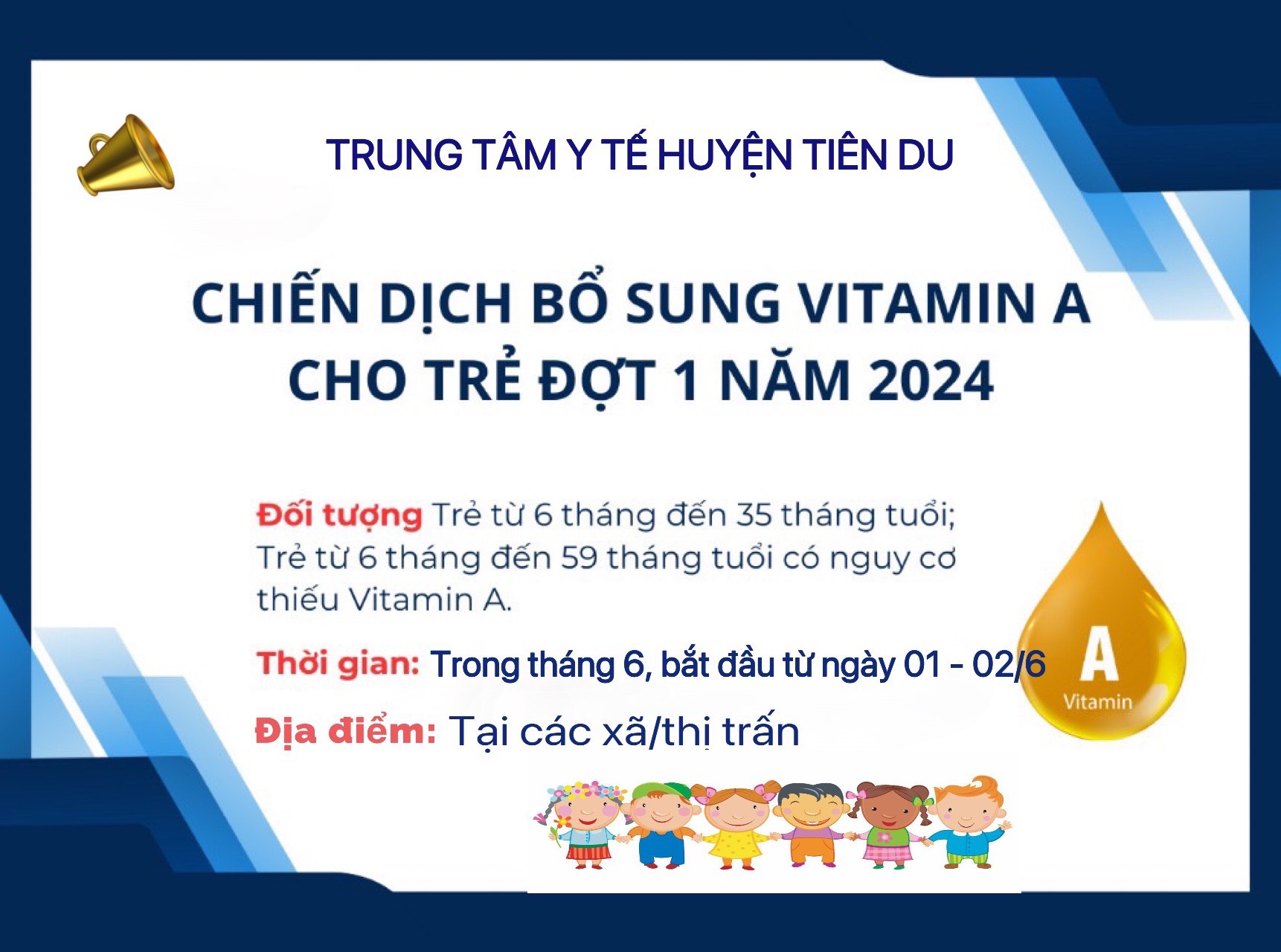 Trung tâm Y tế huyện Tiên Du triển khai chiến dịch bổ sung Vitamin A và cân đo trẻ đợt 1 năm 2024